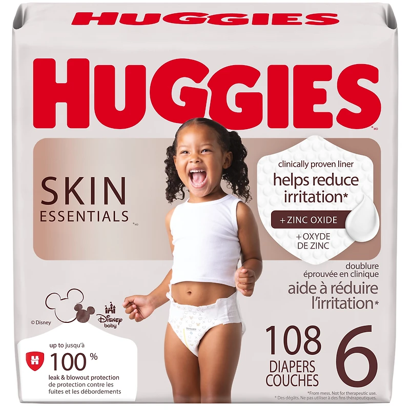 Huggies Skin Essentials Baby Diapers, Size 6 (35+ lbs), 108 Count