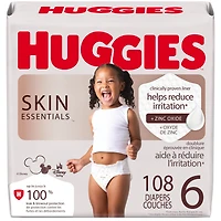 Huggies Skin Essentials Baby Diapers, Size 6 (35+ lbs), 108 Count