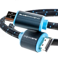 Câble HDMI 4K tressé BlueDiamond - Ultra HD, 18Gbps, HDR dynamique, HDMI 2.0, 4K@60Hz, mâle à mâle - Noir et bleu
