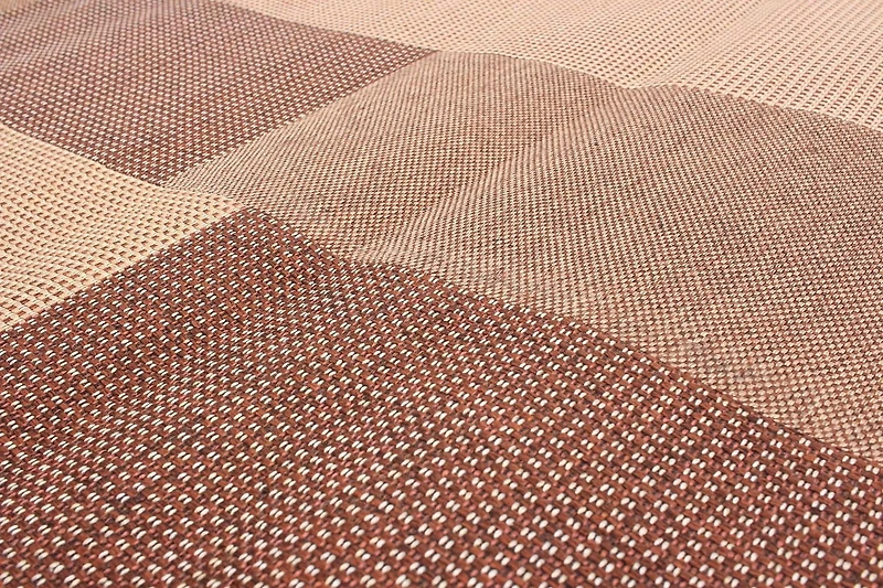 ECARPETGALLERY 4'6" x 6'6" Contemporary Collage Handmade Area Rug for Living Room, Dining Room and Bedroom in Brown