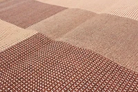 ECARPETGALLERY 4'6" x 6'6" Contemporary Collage Handmade Area Rug for Living Room, Dining Room and Bedroom in Brown