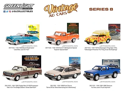 GreenLight Annonce Vintage Die-Cast Vehicules Serie 8