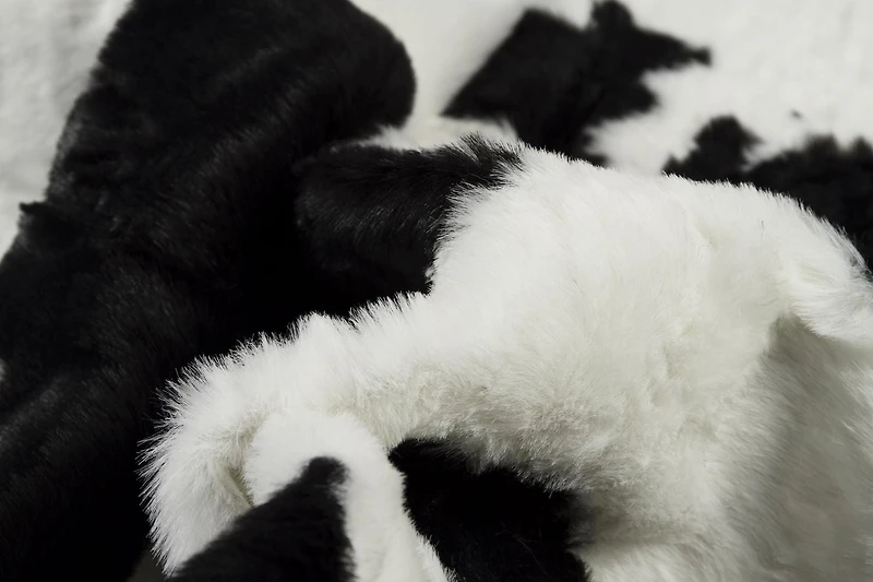 H-Luxe Faux Fur Cowhide Rug