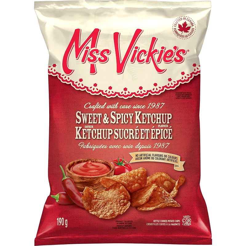 Miss Vickie's Croustilles Saveur Ketchup sucré et 190g