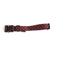 One Paw, Buffalo Plaid Nylon Dog Collar with Metal Buckle, Water Repellent, Multiple sizes