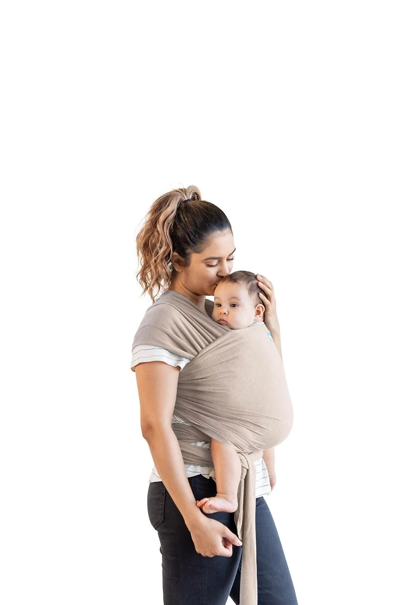 MOBY Wrap Baby Carrier - Evolution Wrap for Newborns & Infants - One size - Taupe