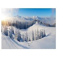 Designart Winter Mountains Panorama Canvas Wall Art