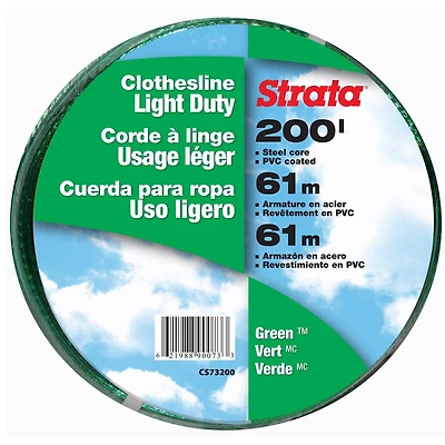 Corde à linge verte pour usage léger de Ben-Mor 61 m/200 pi