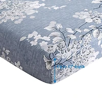 Marina Decoration Ultra Soft Silky Deep Pocket Rich Printed Bedding Rayon from Bamboo All Season Sheet Set with Pillowcases, Romantic Inkwash Floral Pattern
