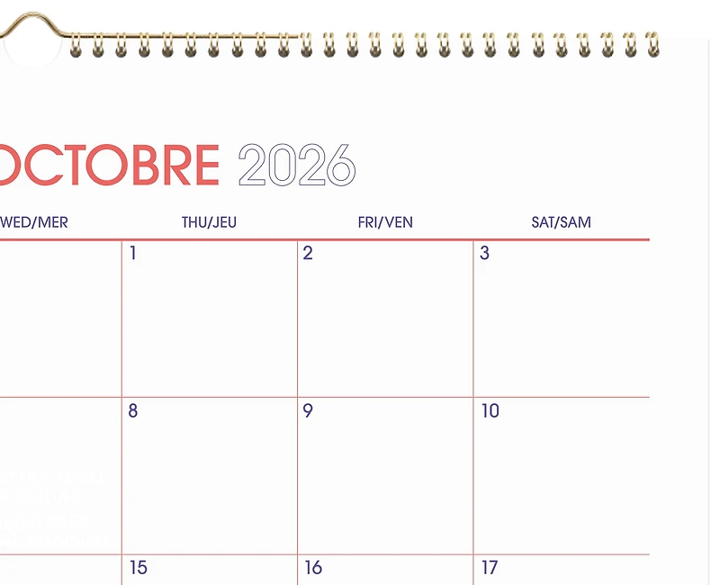 2027 Calendrier mural Mead® Color Pop