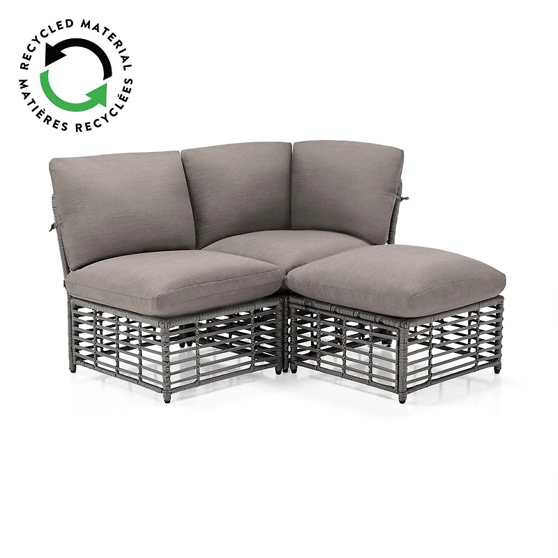 Ensemble modulaire 3 pièces pour patio Deco Sol HOMETRENDS - Gris