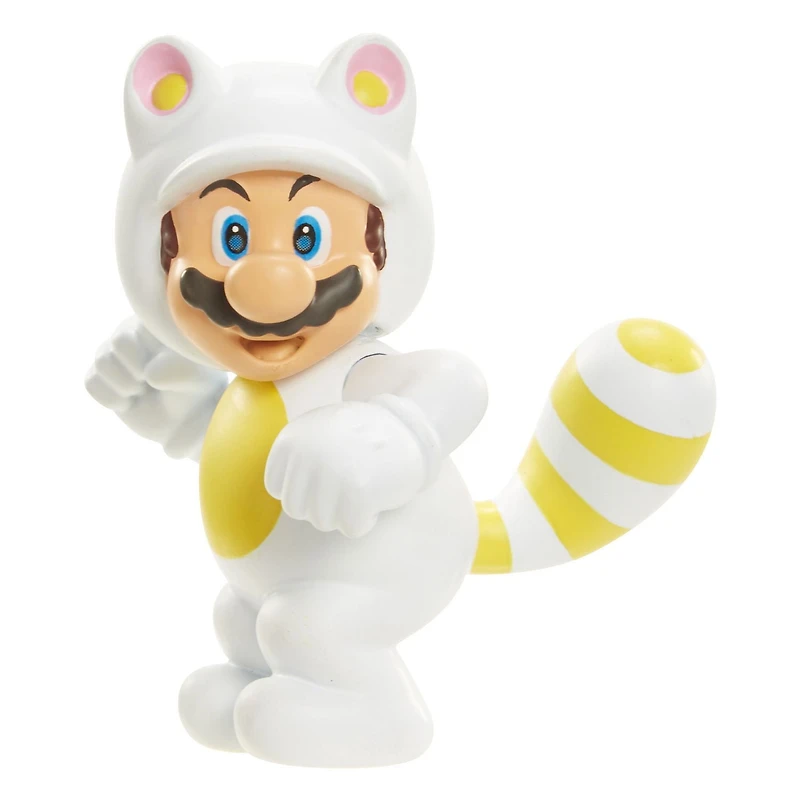 Figurine d'articulation limitée Tanooki Mario blanc de Nintendo de 2,5 po
