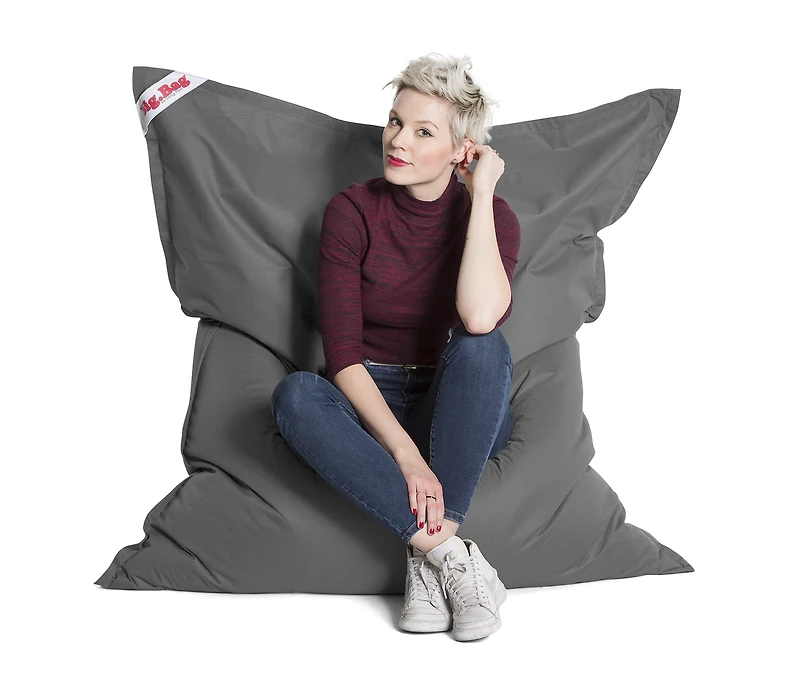 Fauteuil poire Gouchee Home Big Bag Brava gris – Polyester hydrofuge avec rembourrage en billes de polystyrène pour chambre à coucher, salon ou dortoir, convient aux adultes et aux adolescents