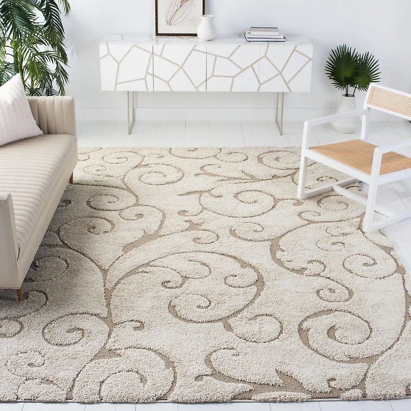 SAFAVIEH Florida Douglas Floral Vines Shag Area Rug