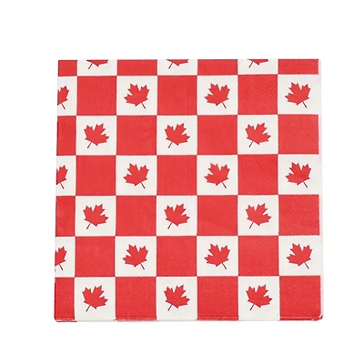 Way to Celebrate! Red Maple Leaves Paper Luncheon Napkins, 6.5in, 18ct