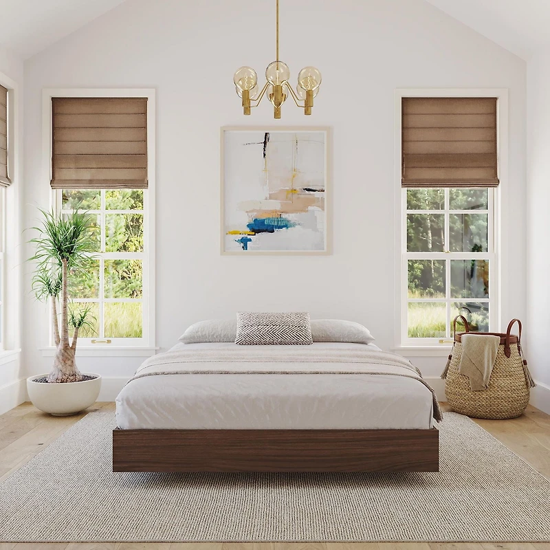Nexera Alibi Queen Platform Walnut Bed