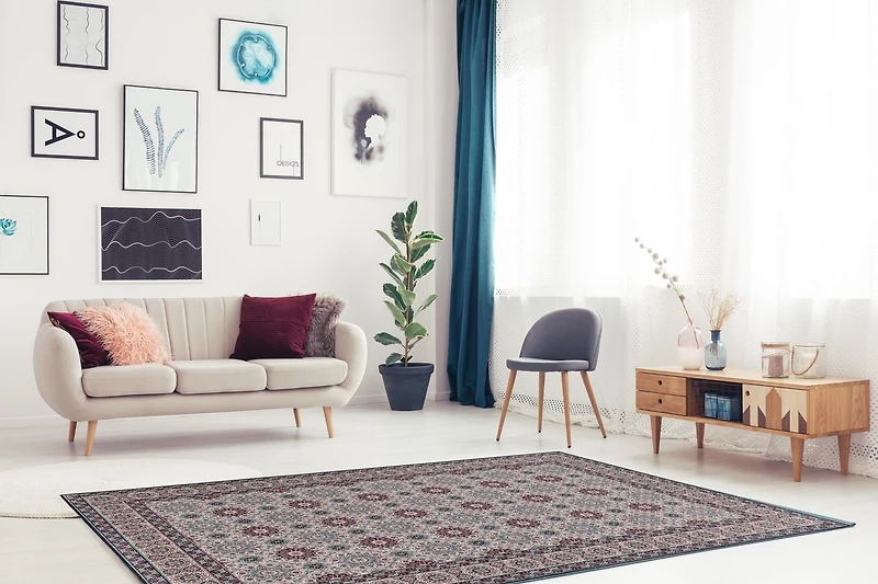 Emerald Sanlin Red & Ivory 6'7" x 9'7" Area Rug