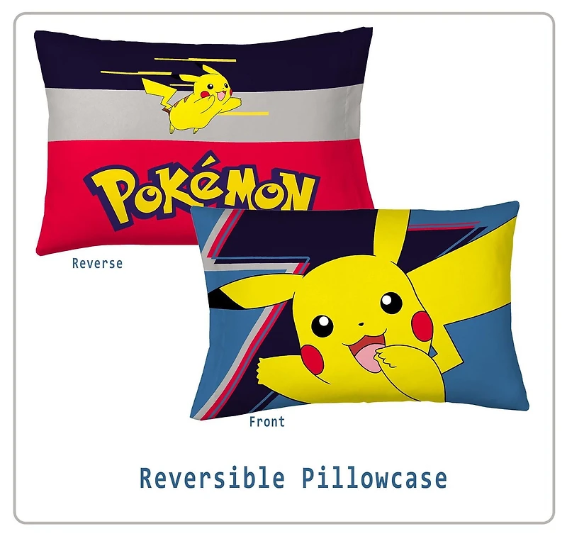 Couette pour lit 1 place/2 place et taie d'orieller Pokemon "Lightning Bolt" Couette pour lit Pokemon