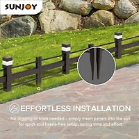 Sunjoy Clôture de jardin solaire en fer panneau de clôture en treillis métallique, clôture décorative extérieure pour jardin (paquet de 5)