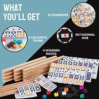 Tradeopia Jeu de Dominos Mexicain Double 12 avec 91 Tuiles