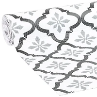 EasyLiner Smooth Top Shelf Liner, Grey Quatrefloral, 20 in. x 6 ft. Roll, <ul><li>Non-adhesive</li><li>smooth surface</li><li>Easy to Intall</li></ul>