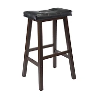 Winsome Mona Cushion Saddle Seat Bar Stool, Black & Walnut - 94069