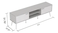 Safdie & Co. TV Stand Media Entertainment Unit 71in L Brown Reclaimed Wood with 2 Closed Doors and 2 Shelves for Living Room