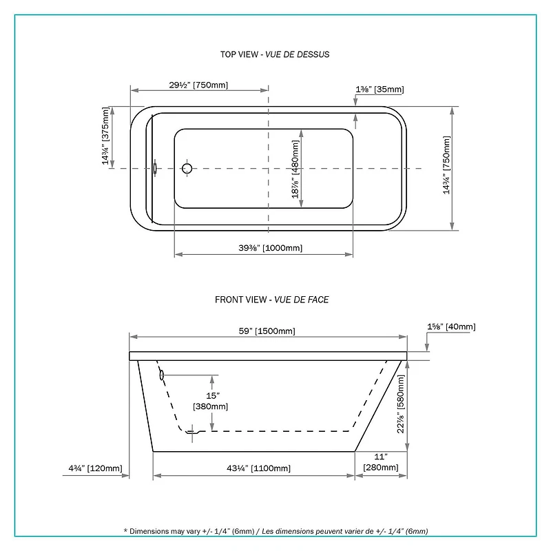 A&E Bath and Shower JESSE FREESTANDING BATHTUB