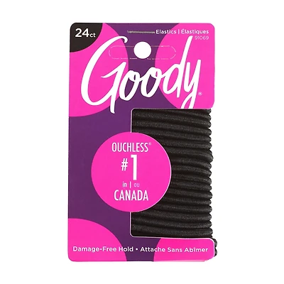 Goody Ouchless Elastic Hair Tie - 24 Ct - Black - 4MM, Goody Elastic