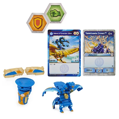 Bakugan Ultra, Fused Sabra x Pyravian with Transforming Baku-Gear, Armored Alliance 3-inch Tall Collectible Action Figure