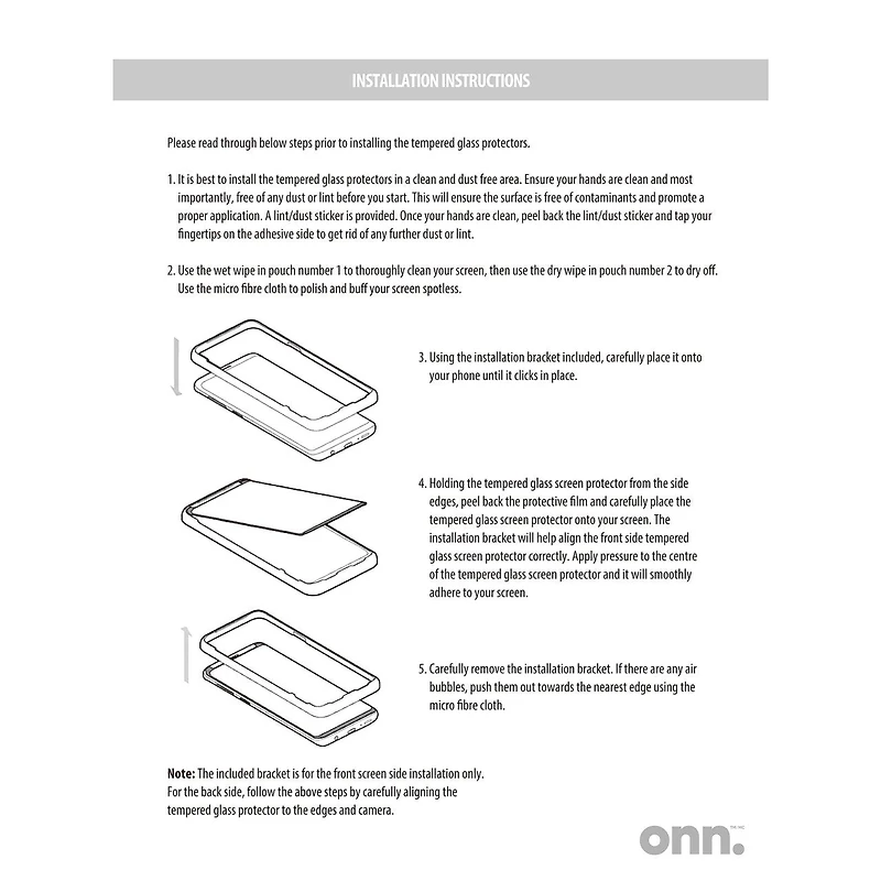 Onn. Samsung Galaxy S24 FE Premium Japanese Tempered Glass Screen Protector with Easy Application Tray, Scratch & Impact Absorbing