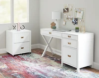 Posey Side Storage Desk, White