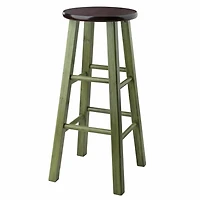 Ivy 29" Bar Stool Rustic Green w/ Walnut Seat