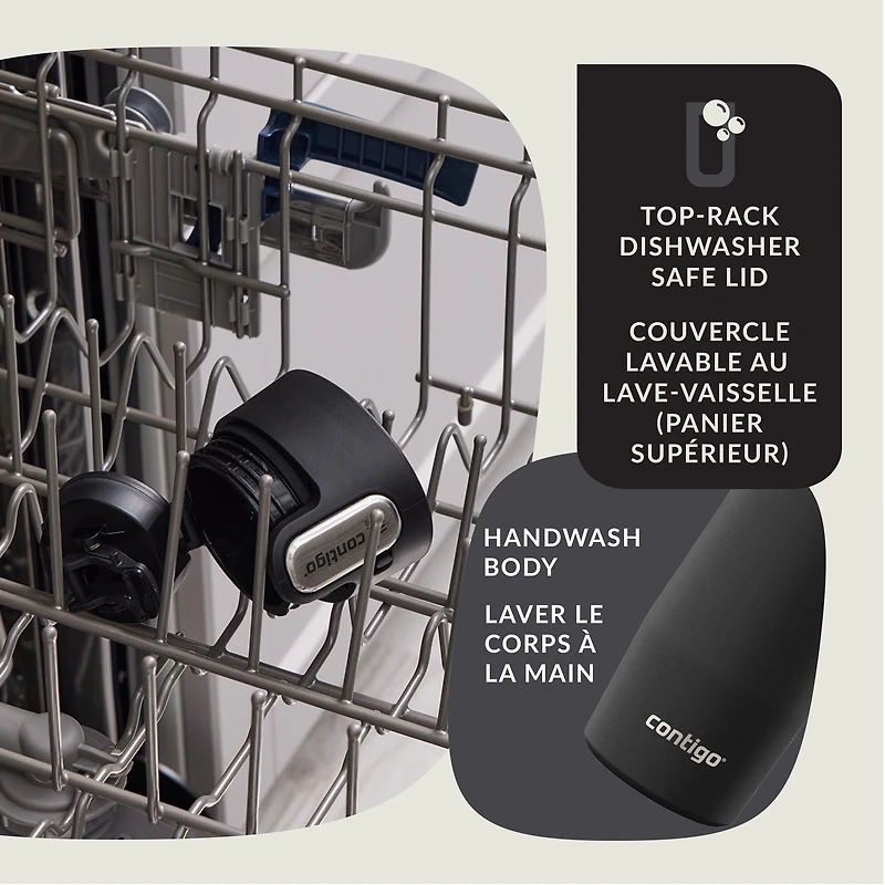 Tasse de voyage en acier inoxydable à isolation sous vide Contigo AUTOSCELLABLE West Loop avec couvercle facile à nettoyer, 473 ml (16 oz)