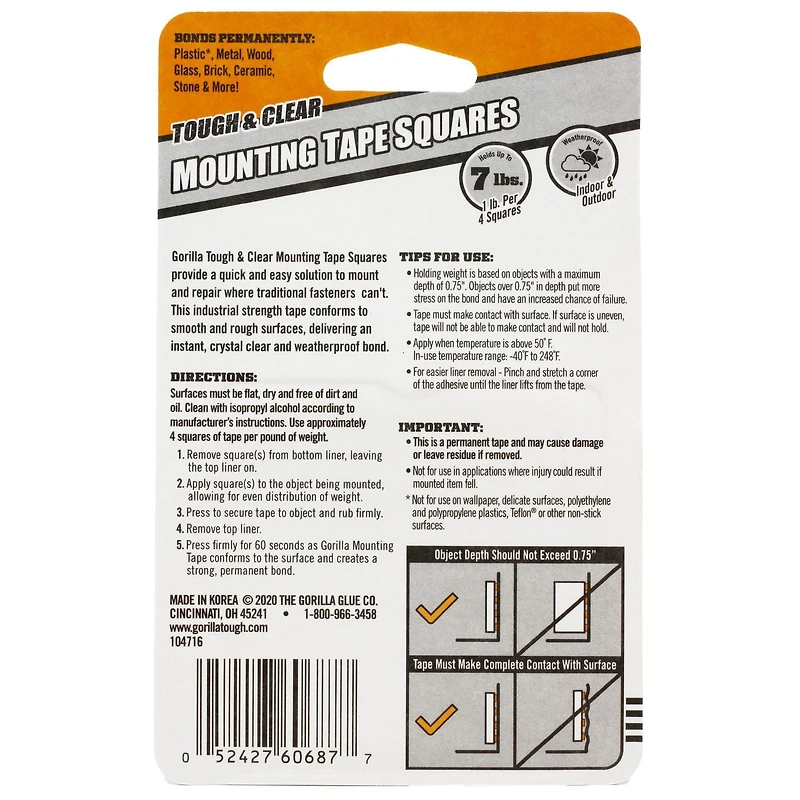 Mounting Tape Squares, Double-sided