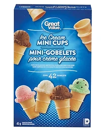 Great Value Ice Cream Mini Cups, 42 cups, 45 g