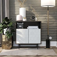 CosmoLiving par Cosmopolitan Olivia Armoire de rangement, chêne gris