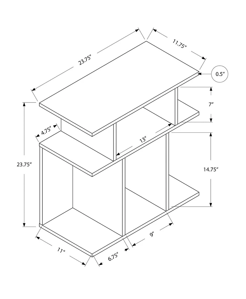 Monarch Specialties Accent Table, Side, End, Nightstand, Lamp, Living Room, Bedroom, Laminate, White, Contemporary, Modern