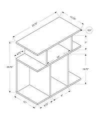 Monarch Specialties Accent Table, Side, End, Nightstand, Lamp, Living Room, Bedroom, Laminate, White, Contemporary, Modern