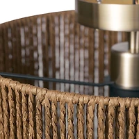 Lulu 1-Light Flush Mount Ceiling Light, Matte Brass, Paper Twine Shade