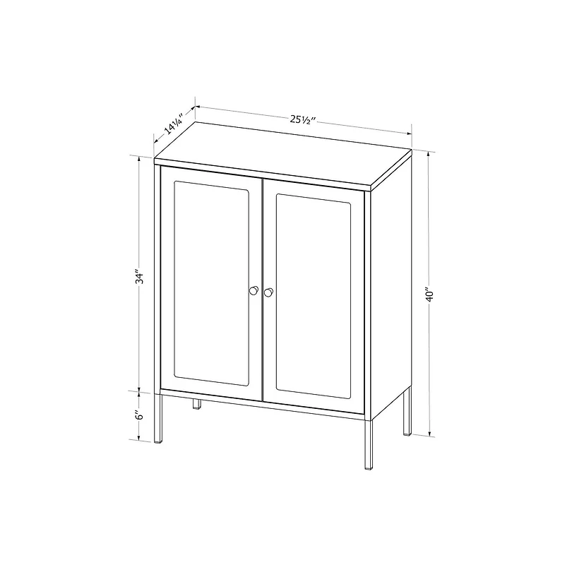 Armoire de rangement à portes vitrées de la collection Eddison South Shore