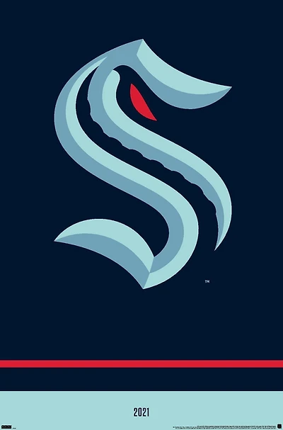 NHL Seattle Kraken - Logo 21 Wall Poster, 22.375" x 34"