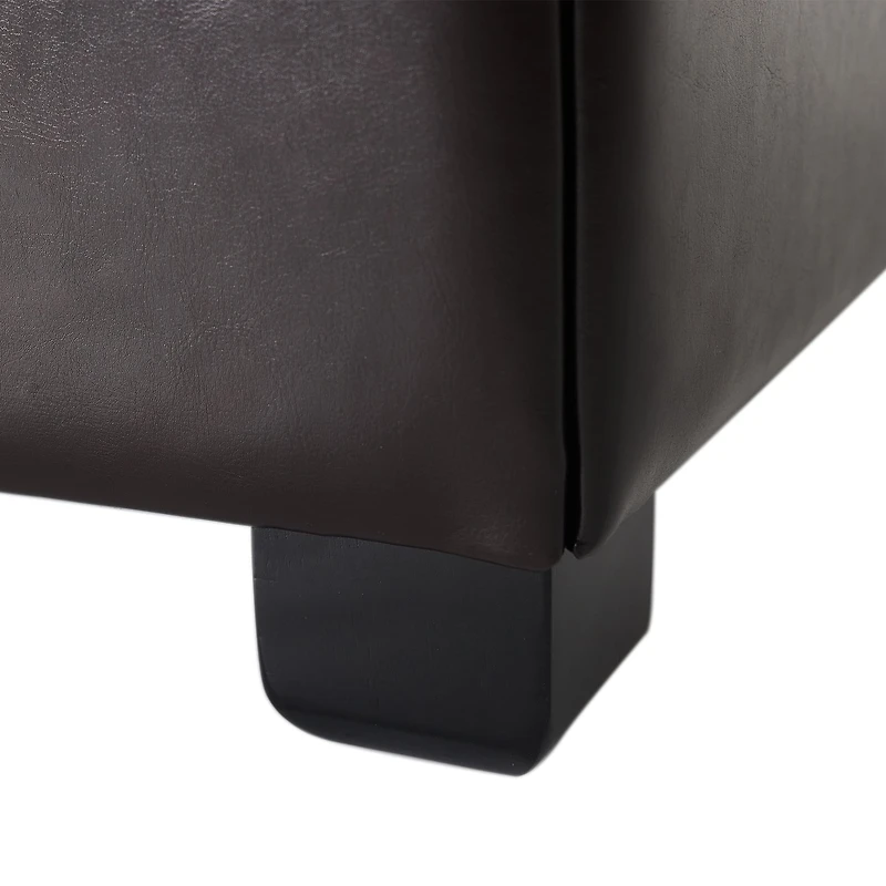 Table basse carrée ottomane Noble House 87 cm (34,25 po), chocolat