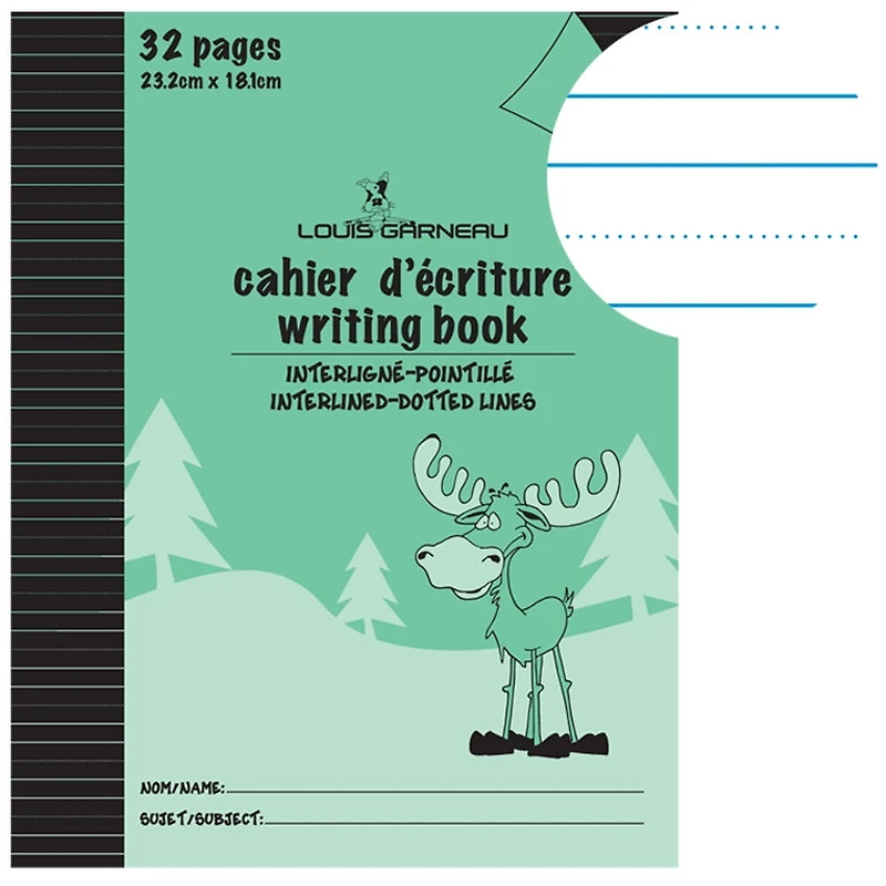 Louis Garneau cahier interligné/point. Vert