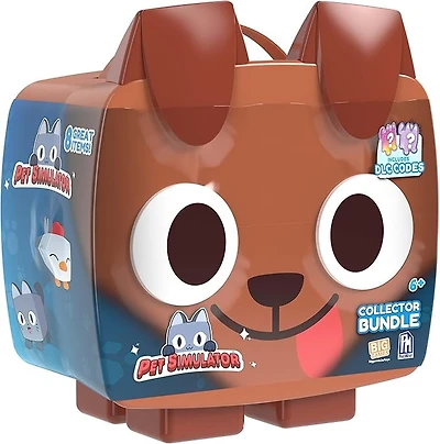 Pet Simulator - Chien brun mystérieux - Ensemble collector 8 articles, série 2 avec DLC.