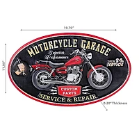 IH Casa Decor Garage De Moto En Métal Ovale En Relief