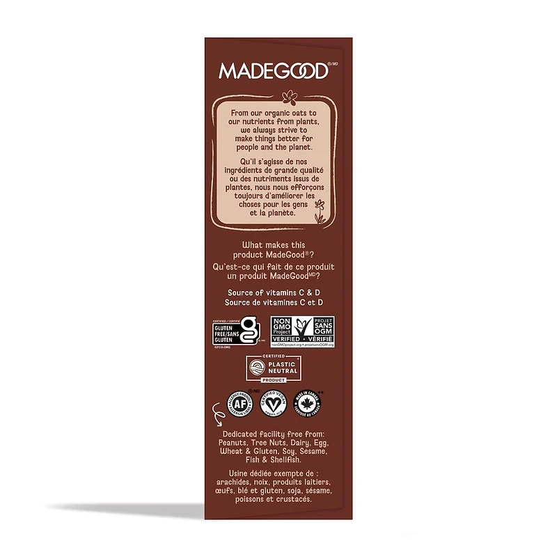 MadeGood Barres Granola Pépites de Chocolat 5 Barres
