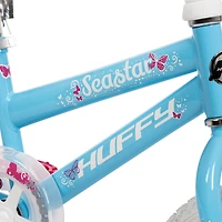 Huffy Sea Star 14-inch Girls’ Bike with Training Wheels, Blue/Pink, 4-6 years old