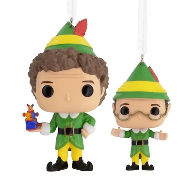 Décorations Hallmark de Noël (Buddy le lutin et papa lutin, Le Lutin, Funko POP!), ensemble de 2 décorations