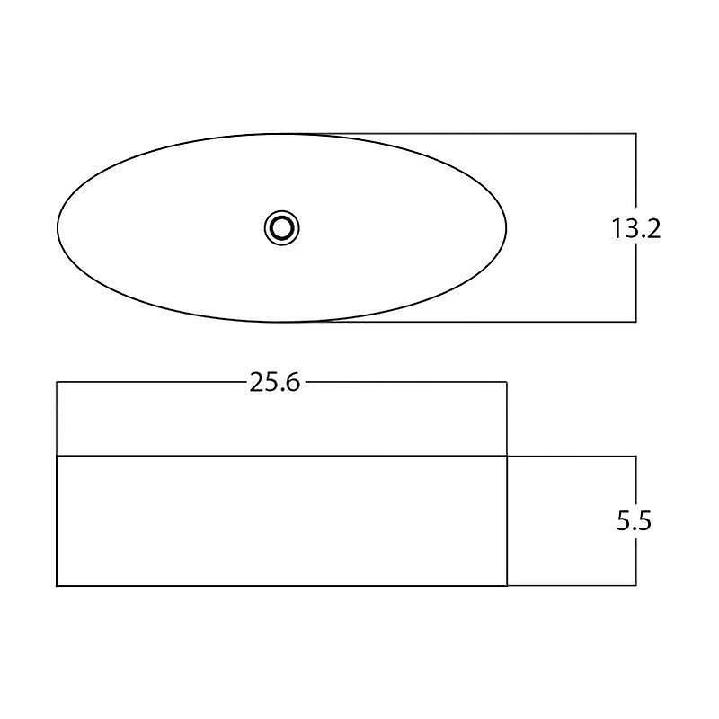 American Imaginations 25.6-in. W Above Counter White Bathroom Vessel Sink For Wall Mount Wall Mount Drilling AI-28452